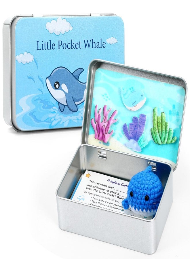 JULEASEL Little Pocket Whale, Mini Ocean in a Tin Box, Travel Buddy, Cute Collectible Whale Keepsake, Friendship, Thoughtful Gifting, Gift for Coworkers - Image 1